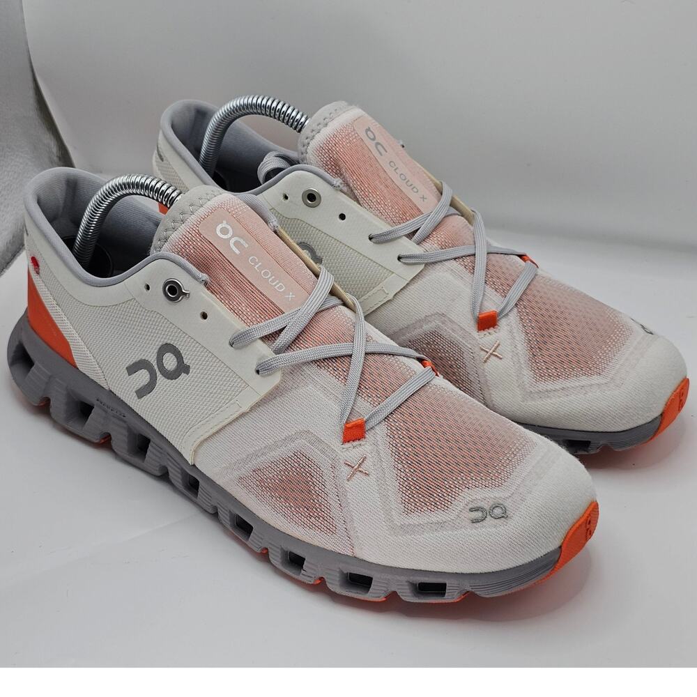 On Cloud X 3 Ivory Alloy Womens 10 UK 8 Running Shoes Cross Training Sneaker - Picture 1 of 12